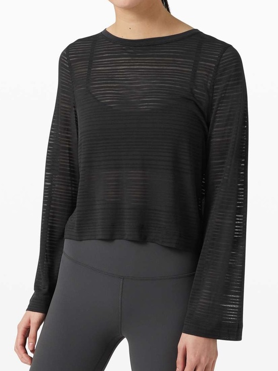 lululemon athletica Tops - Lululemon Clear and Present Long Sleeve Black Shirt 4